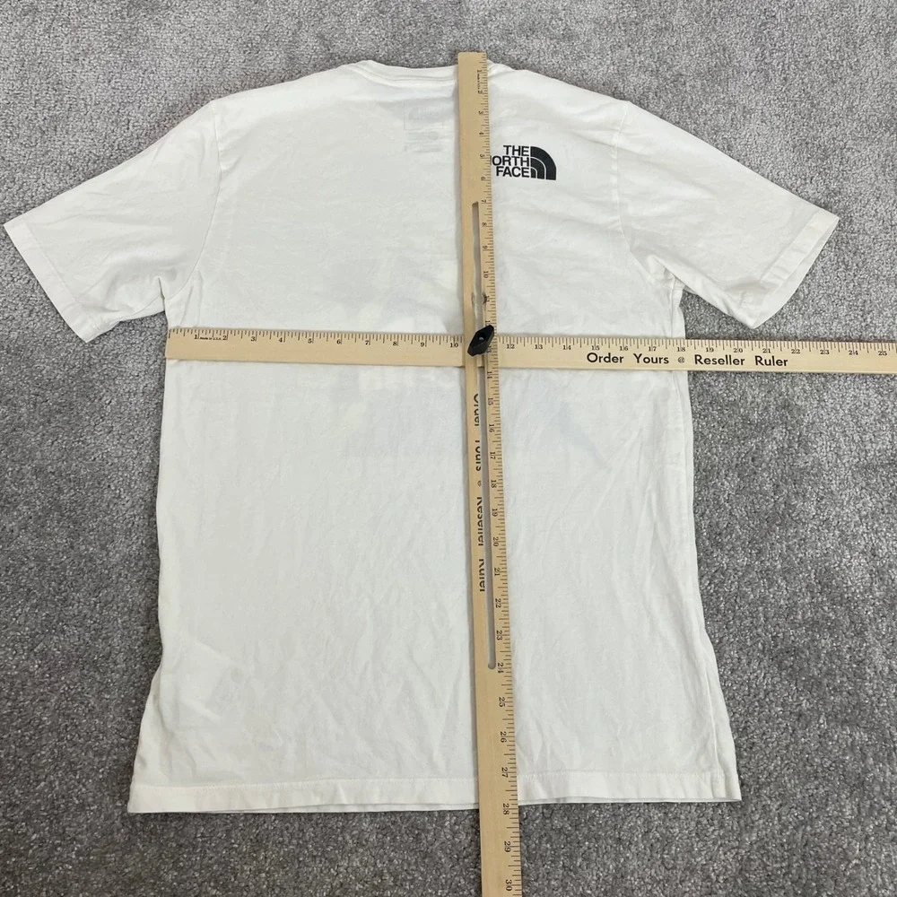 North Face T Shirt Mens Small Mountain Graphic Hiking White‎